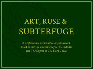 ART, RUSE & SUBTERFUGE by Luke Jermay